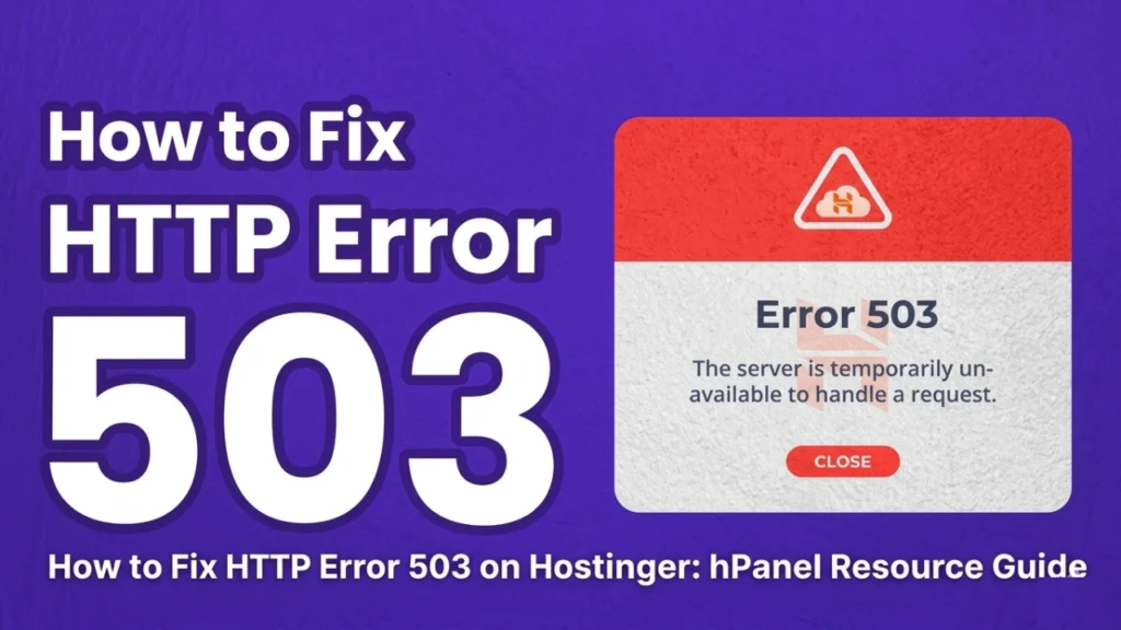 How I Fixed a Hostinger 503 Error